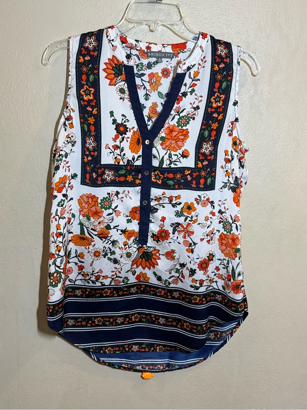 Women’s Brixon Ivy Floral Sleeveless V-Neck Top Sz Sm Like New!